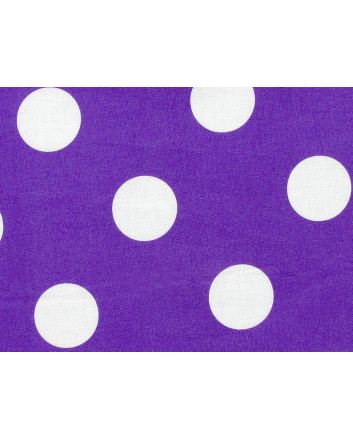 1.5 Inch Polka Dot Cotton Print Purple and White