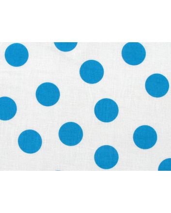 1 Inch Polka Dot Cotton Print White and Blue