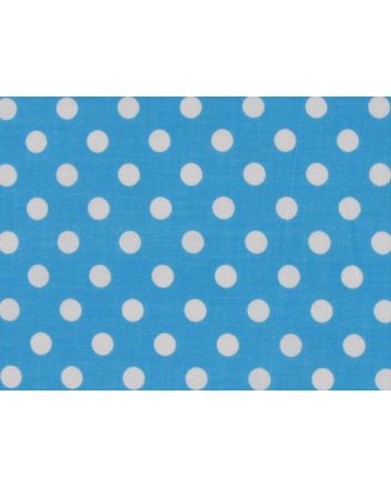 1cm Spot Polycotton Print, Turquoise