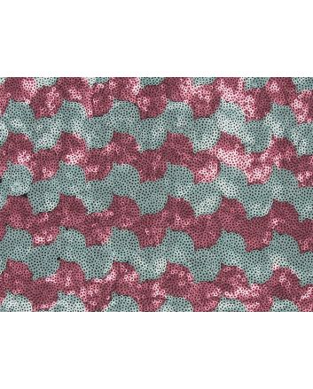 3mm Sequin Tulle Wave Roll End, Pink and Aqua, 2m
