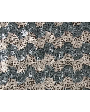 3mm Sequin Tulle with Two Tone Wave, Grey and Gold