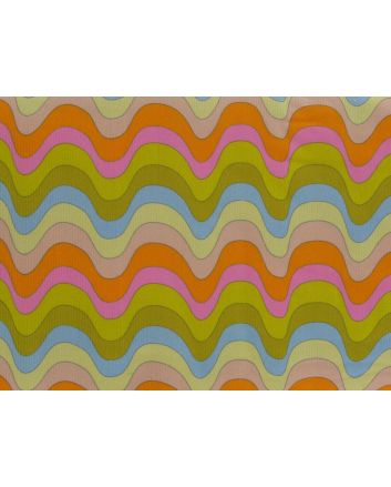 70s Rainbow Wave Printed Cotton Needlecord
