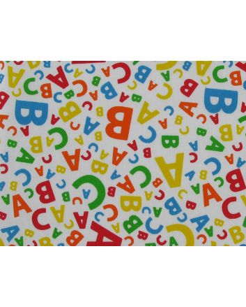 Abc Polycotton Print, White