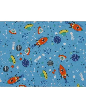 Adventure And Beyond Cotton Print, Blue