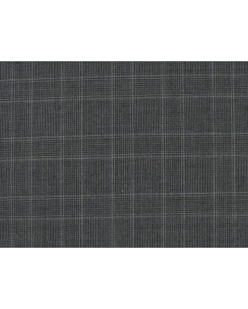 Alfred Brown High Lustre Pure New Wool Check Suiting, Grey