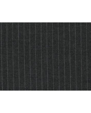 Alfred Brown Super 100s 1cm Stripe Wool Suiting, Grey