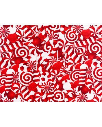 Allover Christmas Candy Cane Cotton Print