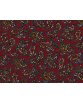 Allover Paisley Premium Wool Print, Red