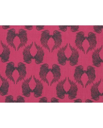 Angel Wings Polycotton Print, Fuchsia