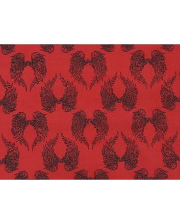 Angel Wings Polycotton Print, Red Orange