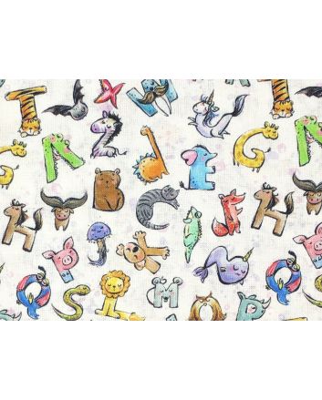 Animal Alphabet Cotton Print