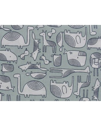 Animal Outline Cotton Print, Grey