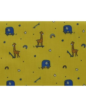 Animal Skoot Polycotton, Ochre