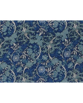 Art Nouveau Swirls Cotton Poplin, Blue