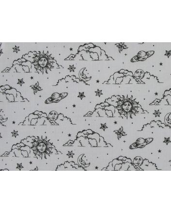Astrology View Polycotton Print, White
