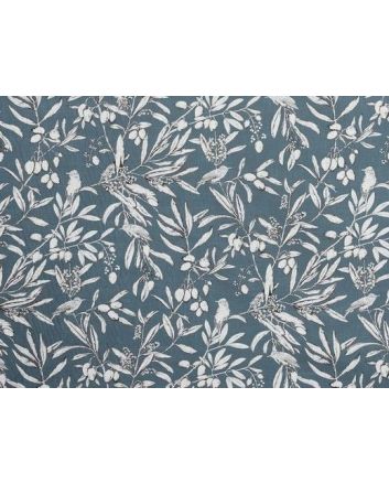 Aviary Cotton Curtain Fabric, Bluebell