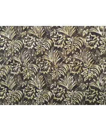 Bali Batik Cotton, Floral Butterfly, Cocoa