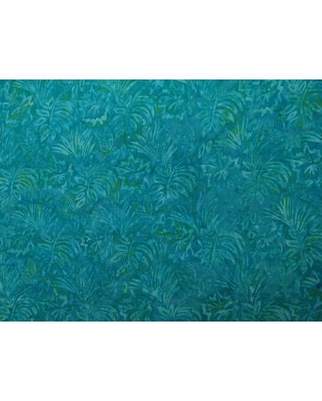 Bali Batik Cotton, Floral Butterfly, Turquoise