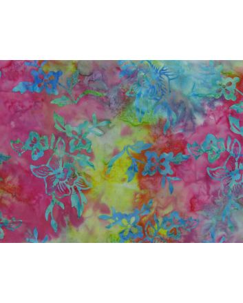 Bali Batik Cotton, Hibiscus, Candy