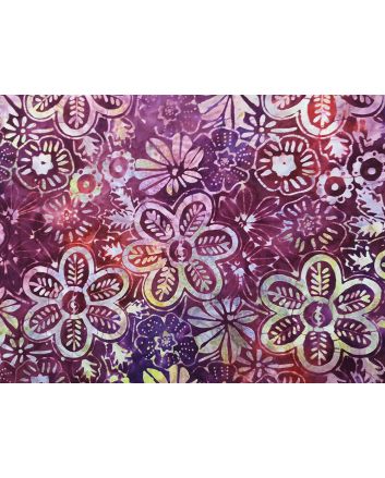 Bali Batik Cotton, Meadow Flower, Plum
