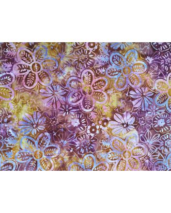 Bali Batik Cotton, Meadow Flower, Sangria