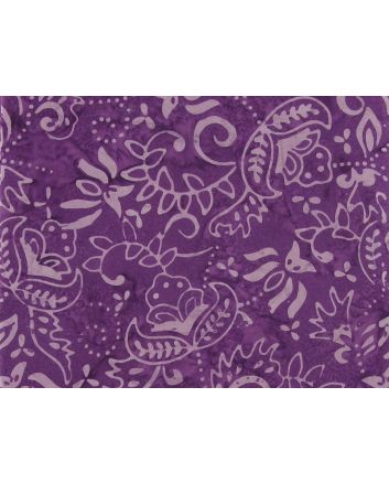 Bali Batik Cotton, Night Garden, Grape