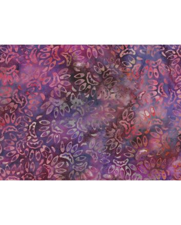 Bali Batik Cotton, Paw Print, Berry