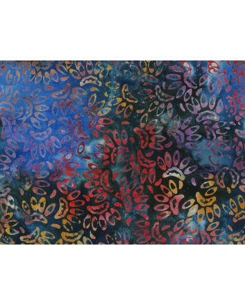 Bali Batik Cotton, Paw Print, Dusk