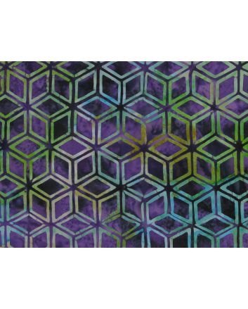 Bali Batik Cotton, Star Cube, Plum