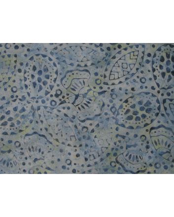 Bali Batik Cotton, Tribal Leaf, Sky