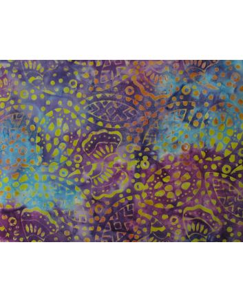 Bali Batik Cotton, Tribal Leaf, Sorbet