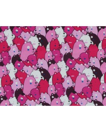 Bear Brigade Cotton Poplin Print, Pink