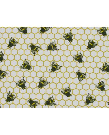 Bee Hive Cotton Poplin Print, Ivory
