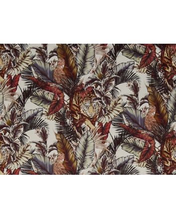 Bengal Tiger Printed Velvet, Safari