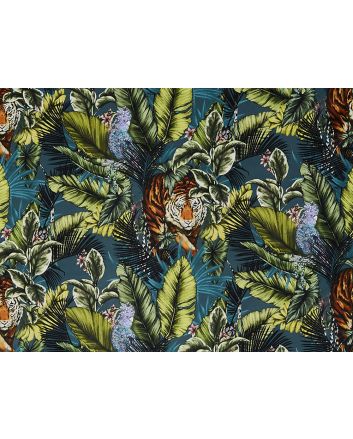 Bengal Tiger Printed Velvet, Twilight