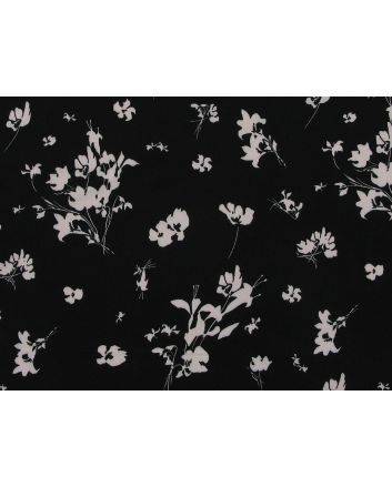 Blossom Silhouette Viscose Print, Black