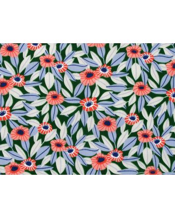 Blue Leaf Poppy Polycotton Print, Bottle