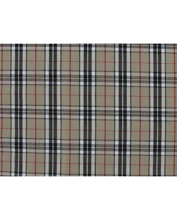 Bonnie Polycotton Woven Tartan, British Beige