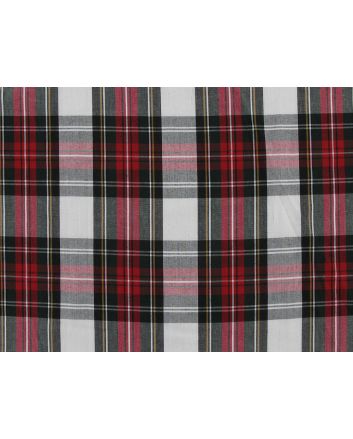 Bonnie Polycotton Woven Tartan, Dress Stewart White