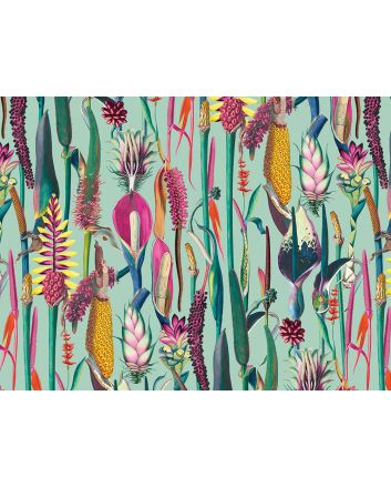 Botanical Wonders Printed Velvet, Duck Egg