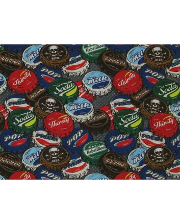 Bottle Caps Cotton Print
