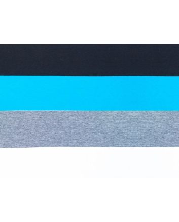 Breton Wide Stripe Cotton Jersey, Aqua