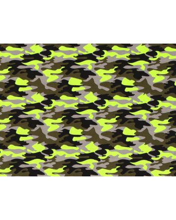 Bright Party Camouflage Cotton Jersey, Green