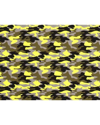 Bright Party Camouflage Cotton Jersey, Yellow