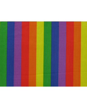 Bright Rainbow Stripe Polycotton Print, 1 Inch Stripe