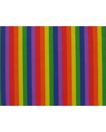 Bright Rainbow Stripe Polycotton Print, Half Inch Stripe