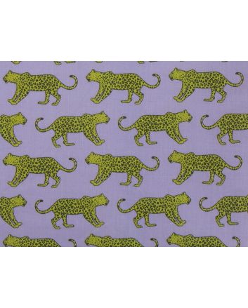 Bright Safari Cheetah Polycotton Print, Lilac