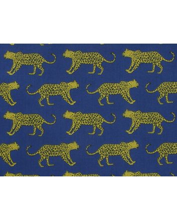 Bright Safari Cheetah Polycotton Print, Royal
