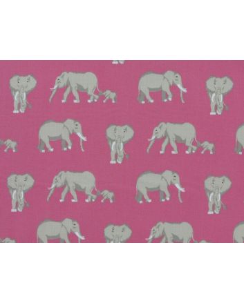 Bright Safari Elephant Polycotton, Pink
