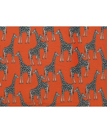 Bright Safari Giraffe Polycotton Print, Orange